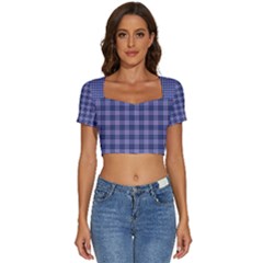 Short Sleeve Square Neckline Crop Top  