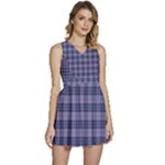 Purple Plaid Tartan 1 Sleeveless High Waist Mini Dress