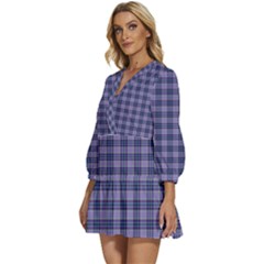 V-Neck Placket Mini Dress 