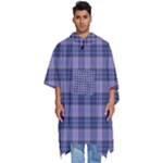 Purple Plaid Tartan 1 Men s Hooded Rain Ponchos