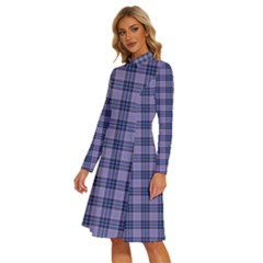 Long Sleeve Shirt Collar A-Line Dress 