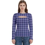 Purple Plaid Tartan 1 Women s Cut Out Long Sleeve T-Shirt