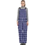 Purple Plaid Tartan 1 Women s Side Zip Front Pouch Ski And Snowboard Bib Pants	