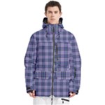 Purple Plaid Tartan 1 Men s Multi Pockets Zip Ski and Snowboard Waterproof Breathable Jacket