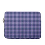 Purple Plaid Tartan 1 13  Vertical Laptop Sleeve Case With Pocket