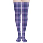 Purple Plaid Tartan 1 Thigh High Stockings