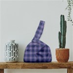 Purple Plaid Tartan 1 Japanese Wrist Knot Bag