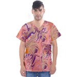 Pink ribbon Men s V-Neck Scrub Top