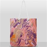 Pink ribbon Full Print Rope Handle Tote (Large)