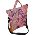 Pink ribbon Fold Over Handle Tote Bag