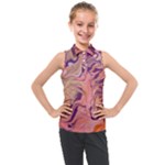 Pink ribbon Kids  Sleeveless Polo T-Shirt