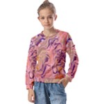 Pink ribbon Kids  Long Sleeve T-Shirt with Frill 