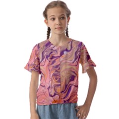 Kids  Cuff Sleeve Scrunch Bottom T-Shirt 