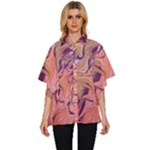 Pink ribbon Women s Batwing Button Up Shirt