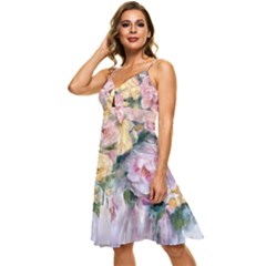 Sleeveless Tie Front Chiffon Dress 