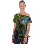 Patagonian Forest Trees Close-up, Rio Negro Province, Patagonia, Argentina Off Shoulder Tie-Up T-Shirt