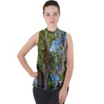 Patagonian Forest Trees Close-up, Rio Negro Province, Patagonia, Argentina Mock Neck Chiffon Sleeveless Top