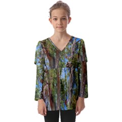 Kids  V Neck Casual Top 