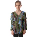 Patagonian Forest Trees Close-up, Rio Negro Province, Patagonia, Argentina Kids  V Neck Casual Top