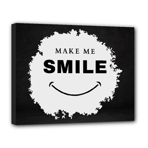 Black And White Simple Make Me Smile T Shirt 20250203 014057 0000 Canvas 14  x 11  (Stretched) from ArtsNow.com