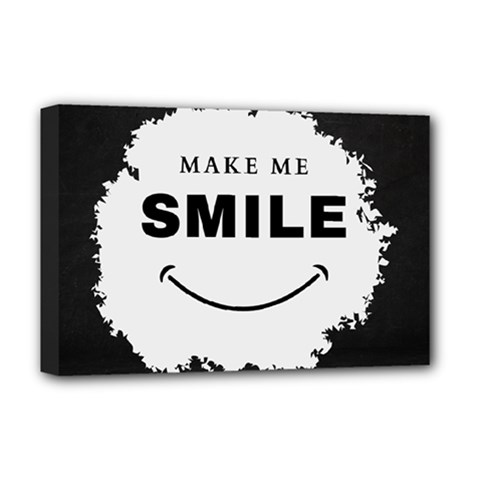 Black And White Simple Make Me Smile T Shirt 20250203 014057 0000 Deluxe Canvas 18  x 12  (Stretched) from ArtsNow.com