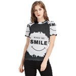 Black And White Simple Make Me Smile T Shirt 20250203 014057 0000 Women s Short Sleeve Rash Guard