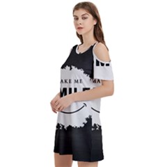 Women s Cold Shoulder Round Neck Mini Dress 