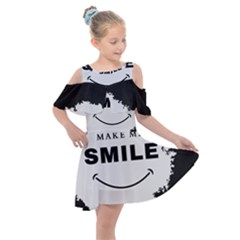 Kids  Shoulder Cutout Chiffon Dress 