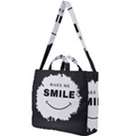 Black And White Simple Make Me Smile T Shirt 20250203 014057 0000 Square Shoulder Tote Bag