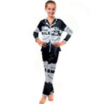 Black And White Simple Make Me Smile T Shirt 20250203 014057 0000 Kids  Satin Long Sleeve Pajamas Set