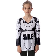 Kids  V Neck Casual Top 