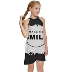 Kids  Halter Collar Waist Tie Chiffon Dress 