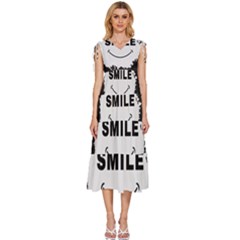 V-Neck Drawstring Shoulder Sleeveless Maxi Dress 