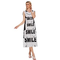 V-Neck Drawstring Shoulder Sleeveless Maxi Dress 