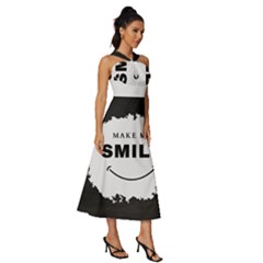 Sleeveless Cross Front Cocktail Midi Chiffon Dress 