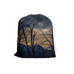 Tree silhouette at border of nahuel haupi lake, rio negro, argentina Drawstring Pouch (Large)