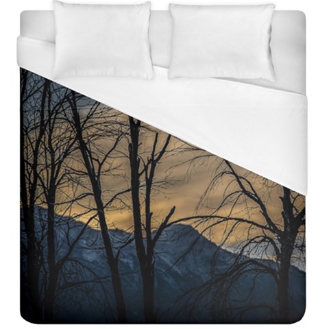 Tree silhouette at border of nahuel haupi lake, rio negro, argentina Duvet Cover (King Size) from ArtsNow.com