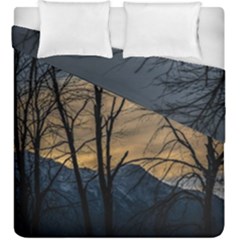 Tree silhouette at border of nahuel haupi lake, rio negro, argentina Duvet Cover Double Side (King Size) from ArtsNow.com