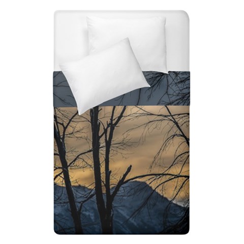 Tree silhouette at border of nahuel haupi lake, rio negro, argentina Duvet Cover Double Side (Single Size) from ArtsNow.com