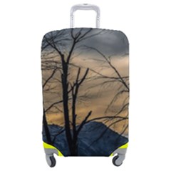 Tree silhouette at border of nahuel haupi lake, rio negro, argentina Luggage Cover (Medium) from ArtsNow.com