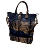 Tree silhouette at border of nahuel haupi lake, rio negro, argentina Buckle Top Tote Bag