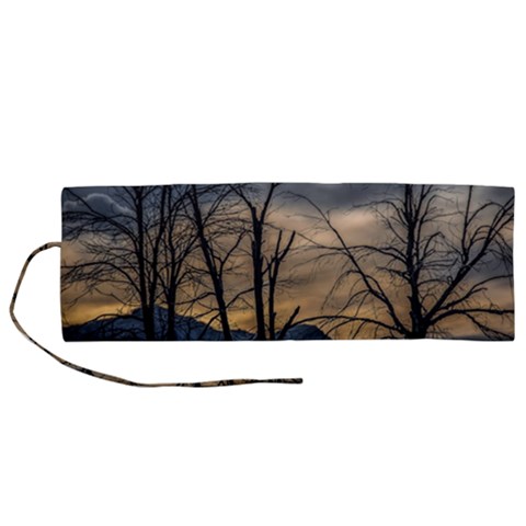 Tree silhouette at border of nahuel haupi lake, rio negro, argentina Roll Up Canvas Pencil Holder (M) from ArtsNow.com