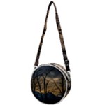 Tree silhouette at border of nahuel haupi lake, rio negro, argentina Crossbody Circle Bag