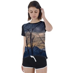 Short Sleeve Open Back T-Shirt 