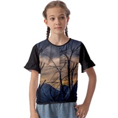 Kids  Cuff Sleeve Scrunch Bottom T-Shirt 