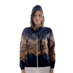 Tree Silhouette At Border Of Nahuel Haupi Lake, Rio Negro, Argentina Women s Hooded Windbreaker