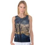 Tree Silhouette At Border Of Nahuel Haupi Lake, Rio Negro, Argentina Women s Basketball Tank Top