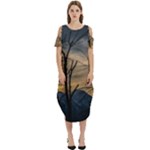 Tree Silhouette At Border Of Nahuel Haupi Lake, Rio Negro, Argentina Cold Shoulder Loose Fit Dress With Pockets