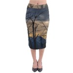 Tree Silhouette At Border Of Nahuel Haupi Lake, Rio Negro, Argentina Midi Pencil Skirt