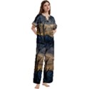 Short Sleeve Long Pants Satin Pajamas Set 